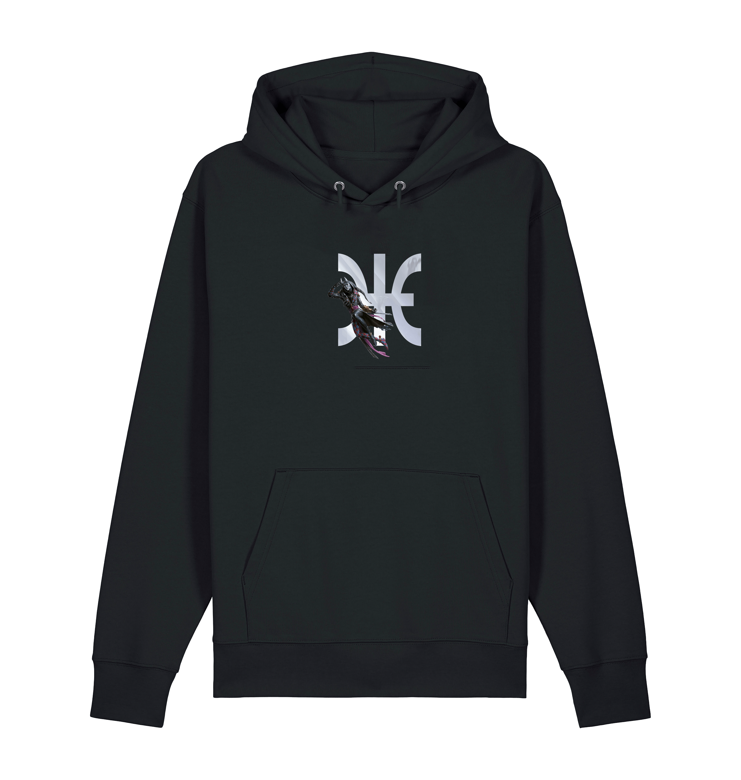 Black Printed Sweater Front